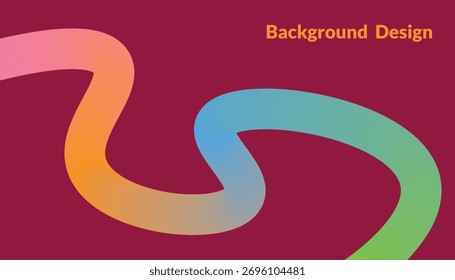 Abstract Gradient Swirl on Deep Red Background with Text curve wave
