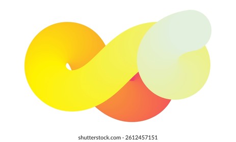 abstract gradient swirling shape isolated