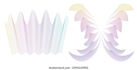 Abstract gradient swirls in digital art style spirals — dynamic shapes for design, cosmetics, technology, sports, and music. Vibrant color transitions, perfect for backgrounds, logos, and branding