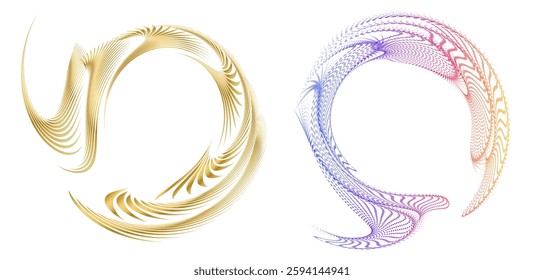 Abstract gradient swirls in digital art style spirals— dynamic shapes for design, cosmetics, technology, sports, and music. Vibrant color transitions, perfect for backgrounds, logos, and branding.