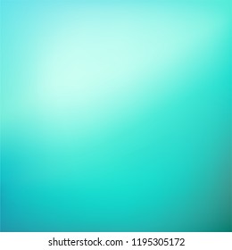 Abstract Gradient teal mint background. Blurred turquoise blue green water backdrop. Vector illustration for your graphic design, banner, summer or aqua poster