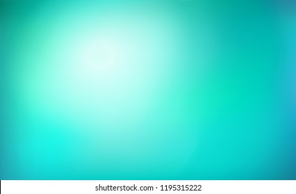 Abstract Gradient teal mint background. Blurred turquoise blue green water backdrop. Vector illustration for your graphic design, banner, summer or aqua poster