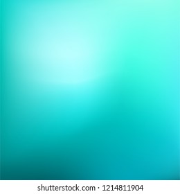 Abstract Gradient teal mint background. Blurred turquoise blue green water backdrop. Vector illustration for your graphic design, banner, summer or aqua poster