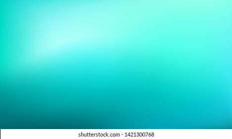 Abstract Gradient teal mint blue background  Blurred turquoise green water backdrop  Vector illustration for your graphic design  banner  summer aqua poster and place for text