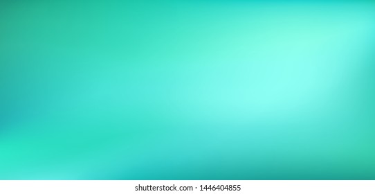 Abstract Gradient teal mint color background. Blurred pale turquoise green water backdrop. Vector illustration for your graphic design, banner, summer or aqua poster with place for text