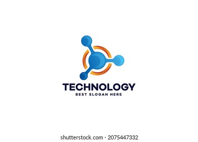 Abstract Gradient Technology Logo Design