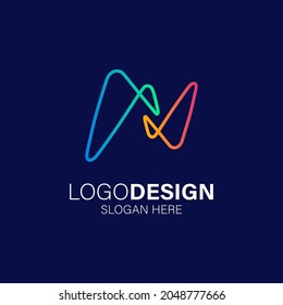 Abstract gradient technology and motion logo design