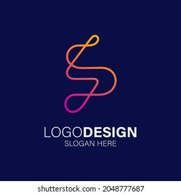 Abstract gradient technology and motion logo design