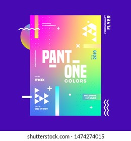 Abstract gradient template or flyer design with venue details for Pant one Colors.