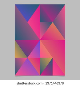 Abstract gradient triangle mosaic poster background template - multicolor minimal polygonal vector stationery graphic design