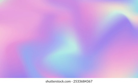 Gradiente abstrato. Flyer de unicórnio. Fundo Pearlescent. Padrão Pop. Textura holográfica. Malha Girlie. Fundo de Néon Azul. Desfocar Convite Criativo. Gradiente abstrato violeta
