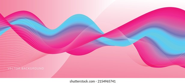 Abstract gradient vector background. Colorful wallpaper template with dynamic waves, blurred, blend, wavy lines, shapes. Futuristic modern backdrop design for business, presentation, ads, banner.