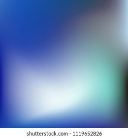 Abstract gradient vector. Blue gradient blurred abstract background. Multicolor blurry blend. Holographic illustration. Smooth texture. Beautiful natural light vector. Soft blue, green, bright mesh.