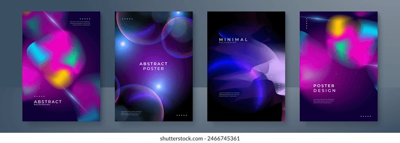 Abstract gradient vector colorful fluid effect poster template