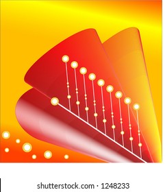 abstract gradient vector (see series) orange red and gold with graphic