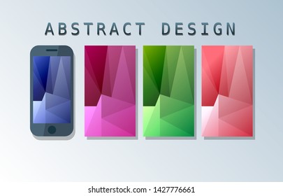 Abstract gradient wallpaper set with different colors for mobile phones