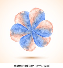 Abstract gradient watercolor vector flower