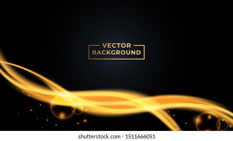 Abstract Gradient wave background gold color
