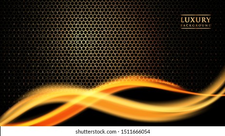 Abstract Gradient wave background gold color