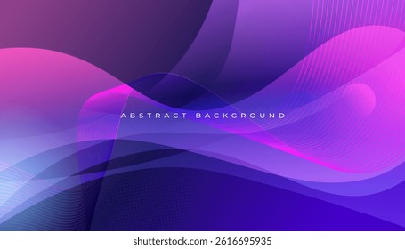 Abstract Gradient Wave Background in Purple and Pink