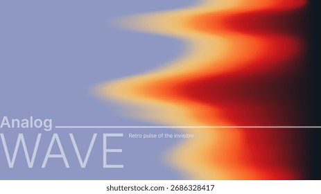 Abstract gradient wave background. Retro pulse of the invisible. Fluid color blend art for modern graphic design. Digital vector illustration for banner.