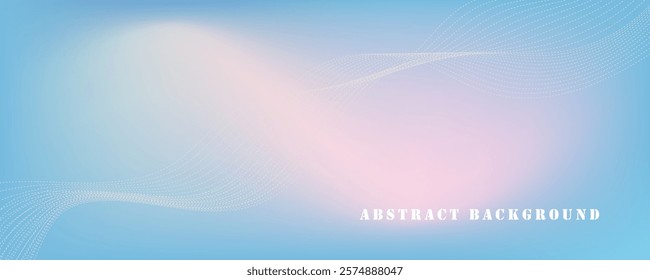 Abstract Gradient Wave Background in Soft Blue and Pink Tones