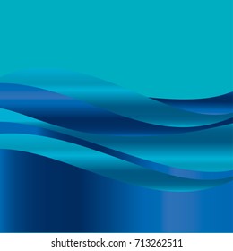 abstract  gradient wave background for web and print. vector illustration for surface design. fluent water deep blue color element.