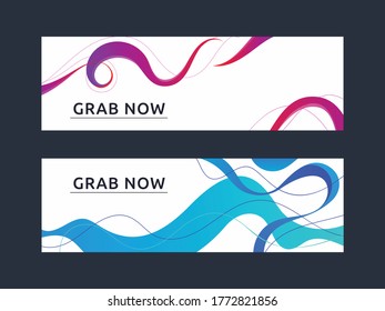Abstract gradient wave banner template. ad banner vector background design