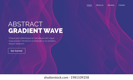 Abstract gradient wave. Colorful blue and magenta wavy smoke geometric grid design. Dynamic and retro molecule and background like with flowing curve for landing page, poster, cover, web, banner.