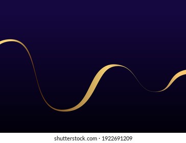 Gradiente abstracto con fondo de línea de oro de onda. Patrón oscuro de curva. Ilustración del vector