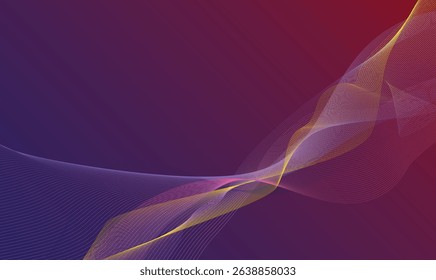 Abstract Gradient Wave Lines Background,  Abstract Flowing Line Pattern, Vector illustration.
