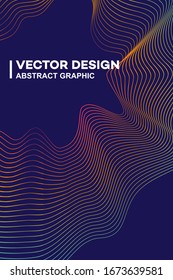 Abstract gradient wave lines or sound flyer, music festival poster, graphic design banner or cover