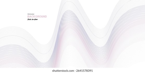 Abstract gradient wave on white background. Minimalist background and design element for pattern, poster and banner