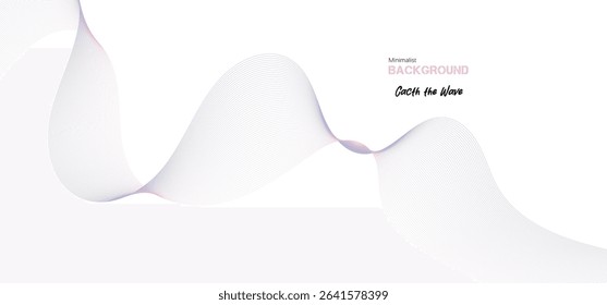 Abstract gradient wave on white background. Minimalist background and design element for pattern, poster and banner