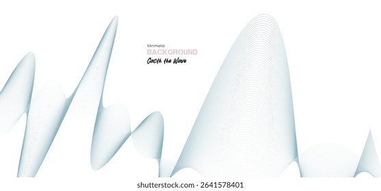Abstract gradient wave on white background. Minimalist background and design element for pattern, poster and banner