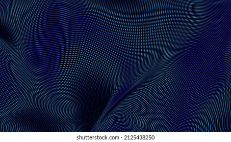 Abstract gradient wave of particles. Digital background. Futuristic vector illustration.
