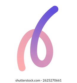 Abstract gradient wave pattern with wavy 3D shapes and geometric squiggles. Modern doodle design with colorful ribbon elements. Flat vector illustration isolated on white background.