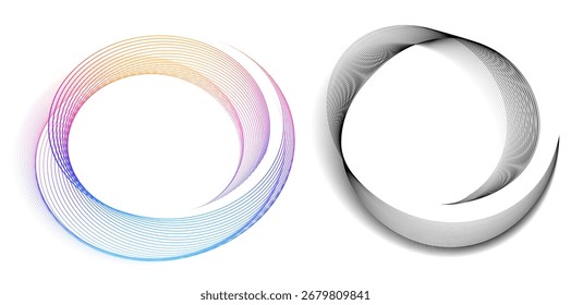 Abstract gradient wave shape with dynamic lines. Futuristic digital design, big data, neural networks, blockchain, innovation, modern backgrounds, technology presentations and creative projects