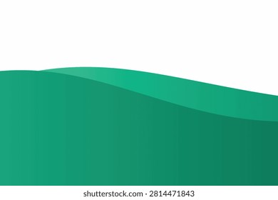 Abstract gradient wave of solid teal green and white flat solidcolor