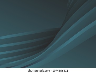 Abstract gradient waves background and folds. 3D illustration in gentle pastel colors.