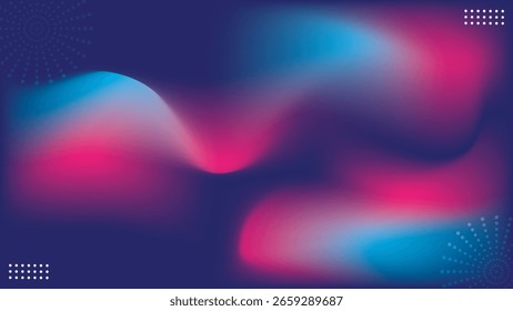 Abstractas ondas de gradiente con Colores azules y púrpuras en movimiento. Ilustración vectorial