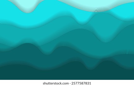 Abstract gradient waves in blue and turquoise tones create a serene and modern design. This minimalist artwork is perfect for backgrounds, presentations, or calming visual designs.