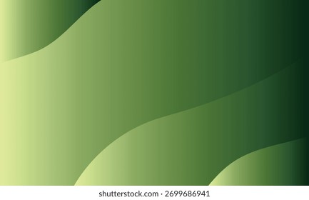 Abstract gradient waves of green and yellow
