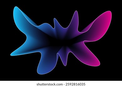 abstract gradient waves on black background