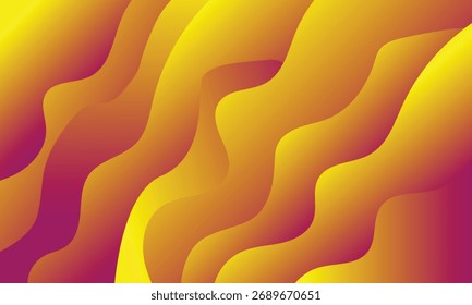 Fondo púrpura amarillo de las ondas Abstractas del degradado que fluye