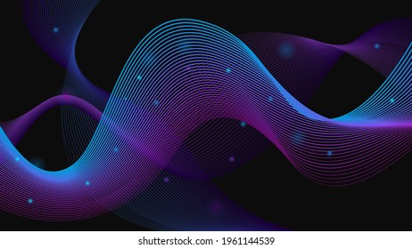 Resumen Gradiente de fondo de la tecnología de línea de ondulación. Ilustración del vector
