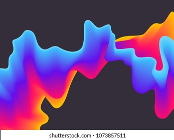 Abstract Gradient Wavy Background. Futuristic Paint Blend Effect. Fluid Shapes Template Design. Vector EPS 10