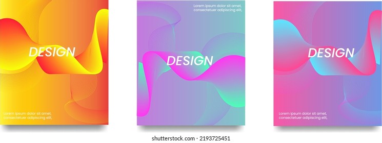 Abstract gradient wavy fluid minimal background colorful. template poster flyer cover social media