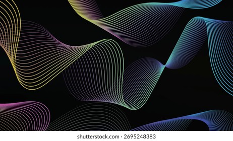 Abstract Gradient Wavy Lines Background with a Modern Aesthetic and Geometric Design Perfect for Digital Art or Creative Projects and Visual Presentations