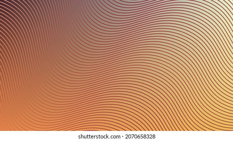 Gradiente abstracto y líneas onduladas mezclan el arte vectorial digital.
